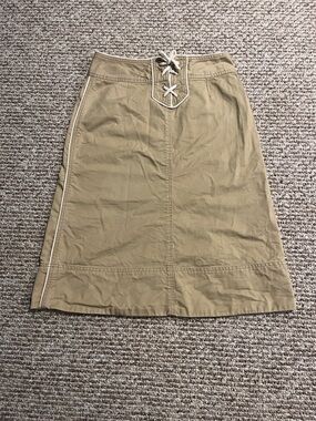 Marc Jacobs Khaki A-Line Skirt with Lace-Up Front